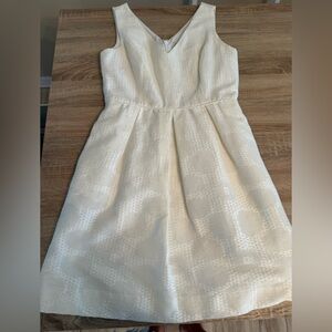 J. Crew Cream Textured Midi Dress